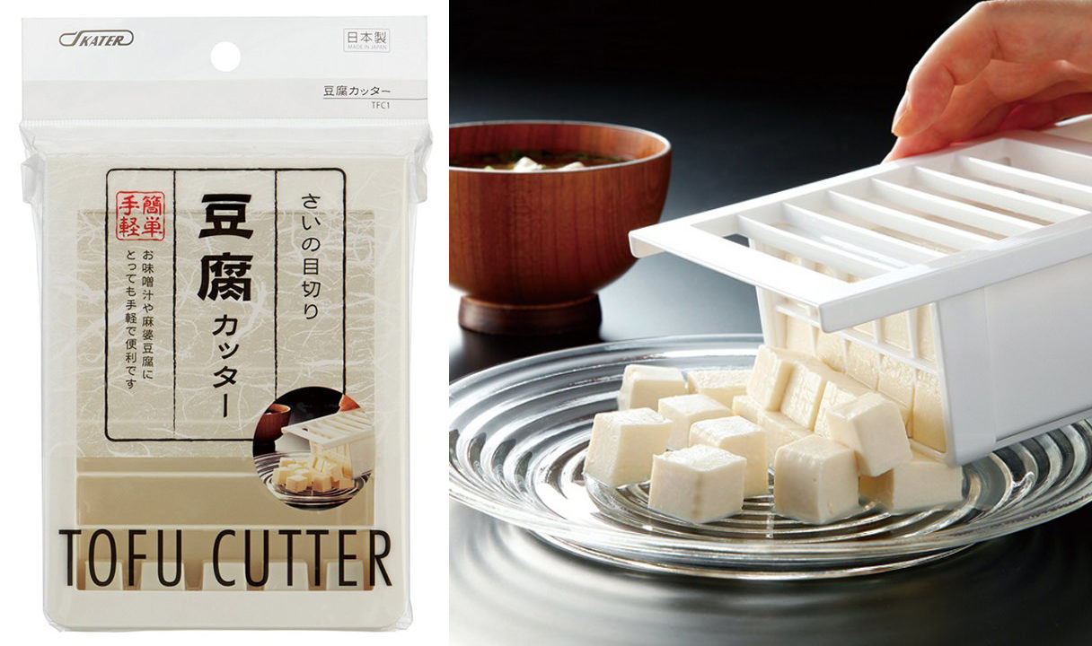 豆腐のサイの目が包丁を使わなくてもできる豆腐カッターが便利 教えてもらう前と後 東京カフェ