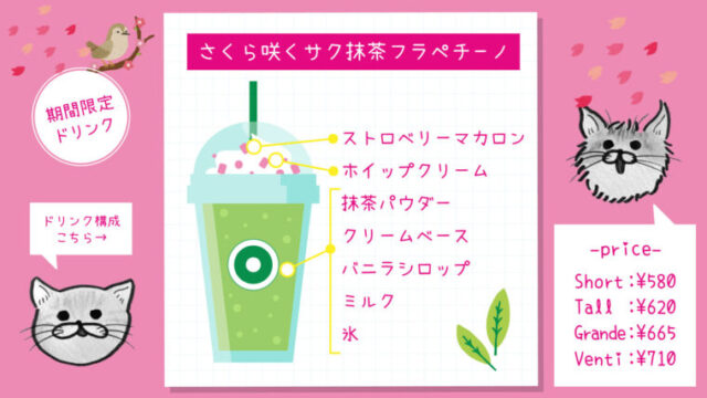 さくら 咲くサク 抹茶 フラペチーノ